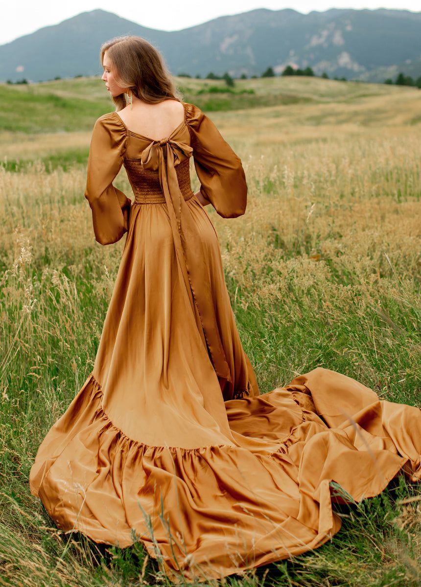 Lorna Impact Dress in Dark Honey sold by Joyfolie product image thumbnail 4