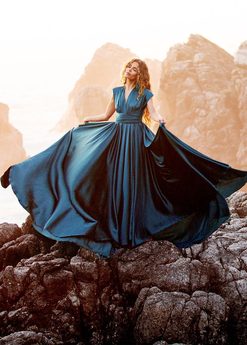 June Impact Dress in Deep Ocean sold by Joyfolie product image thumbnail 4