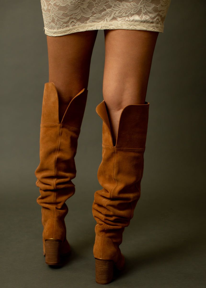 Nyra Slouch Boot in Warm Camel sold by Joyfolie product image thumbnail 2