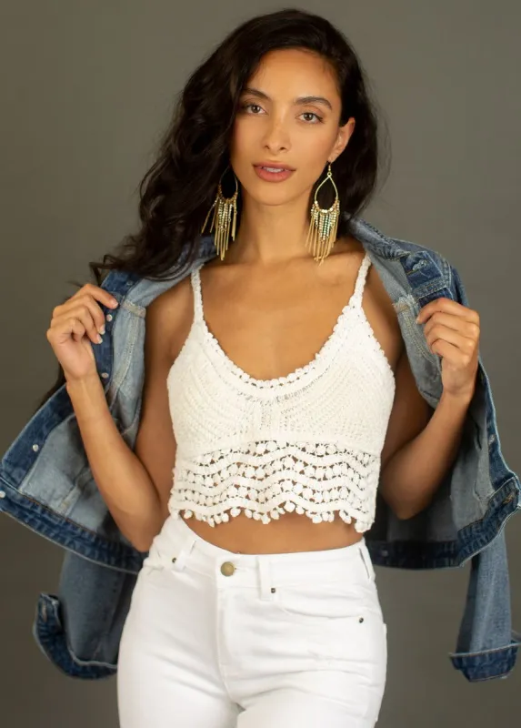 Sonnet Crochet Top in White sold by Joyfolie