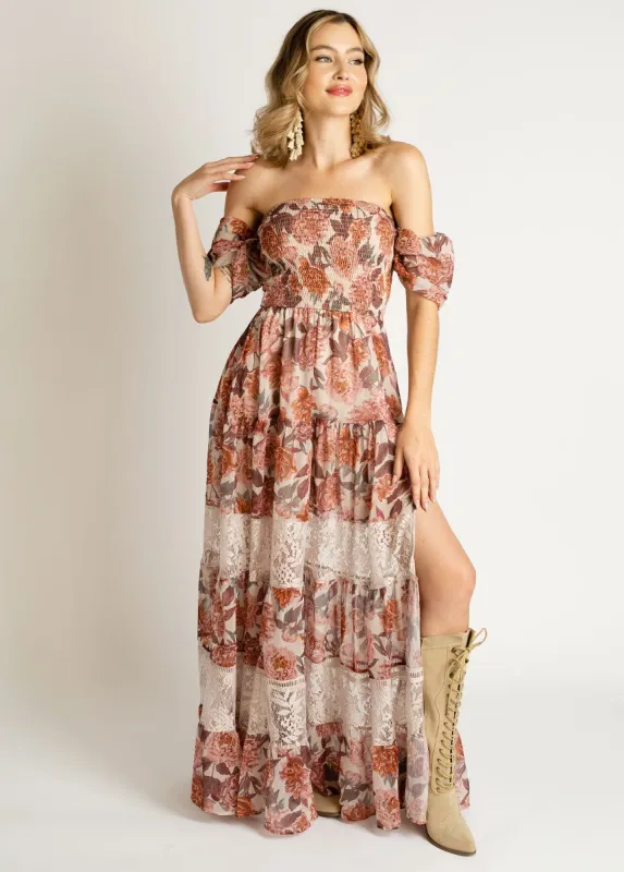 Sirena Dress in Blush Floral sold by Joyfolie
