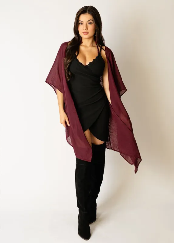 Deidre Duster in Merlot sold by Joyfolie