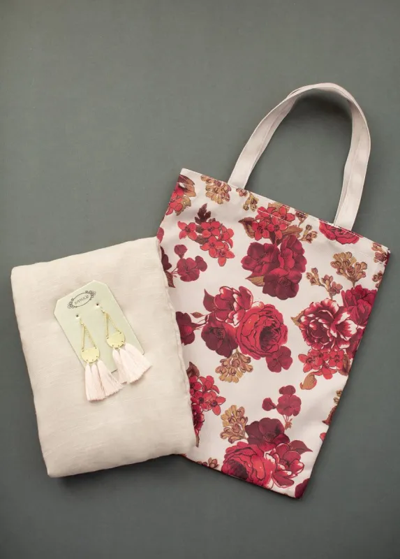 Women's Gift Set in Ecru Floral sold by Joyfolie