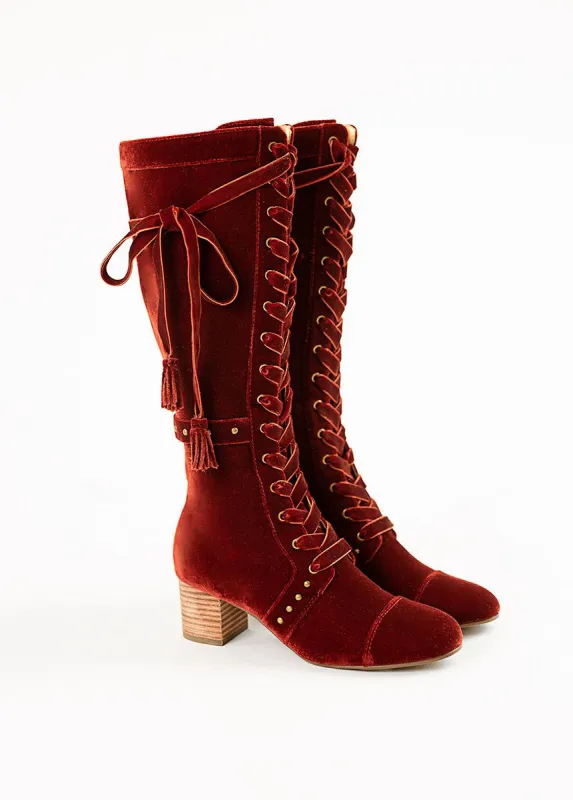 Marita Tall Boot in Brick sold by Joyfolie