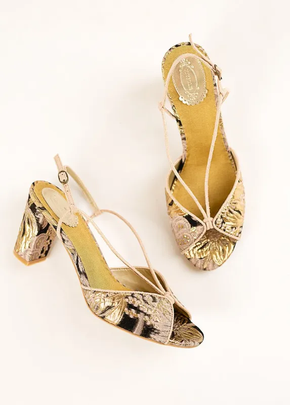 Amore Heel in Black Floral sold by Joyfolie