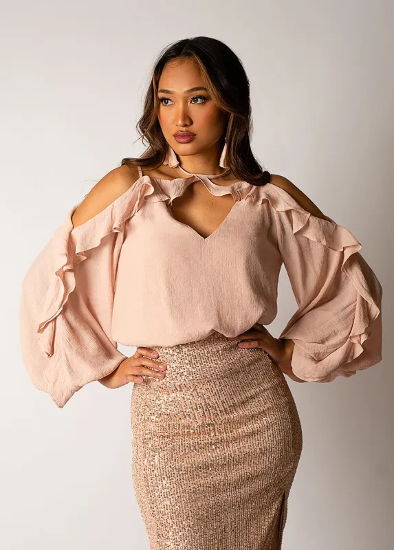 Saige Top in Blush sold by Joyfolie