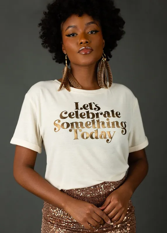Women's Let's Celebrate Tee in Gardenia sold by Joyfolie