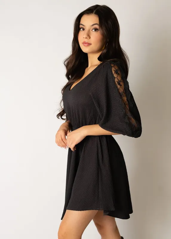 Sarai Dress in Washed Black sold by Joyfolie