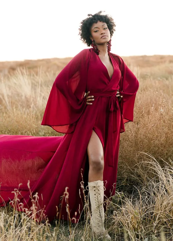 Nerina Dress in Burgundy sold by Joyfolie