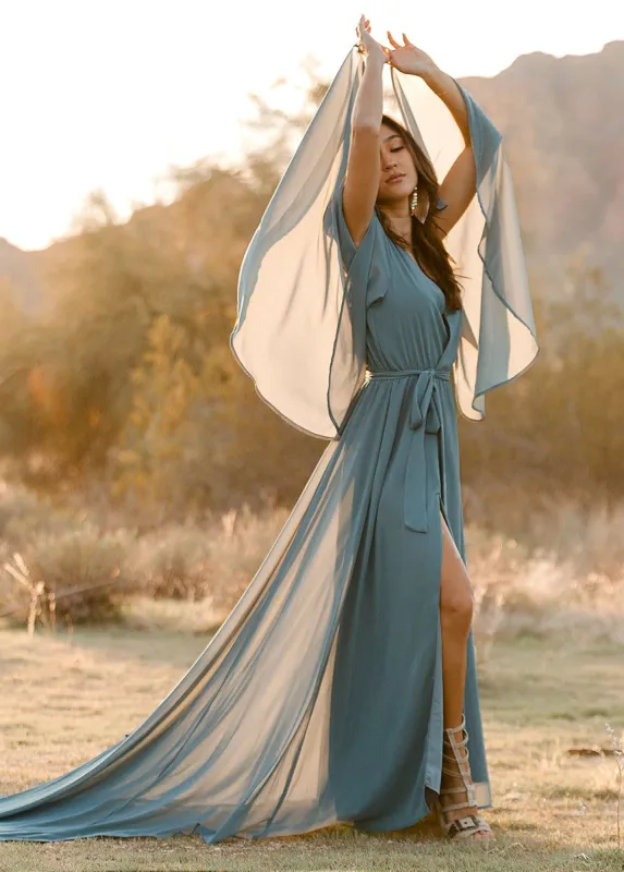 Nerina Dress in Dusty Blue sold by Joyfolie