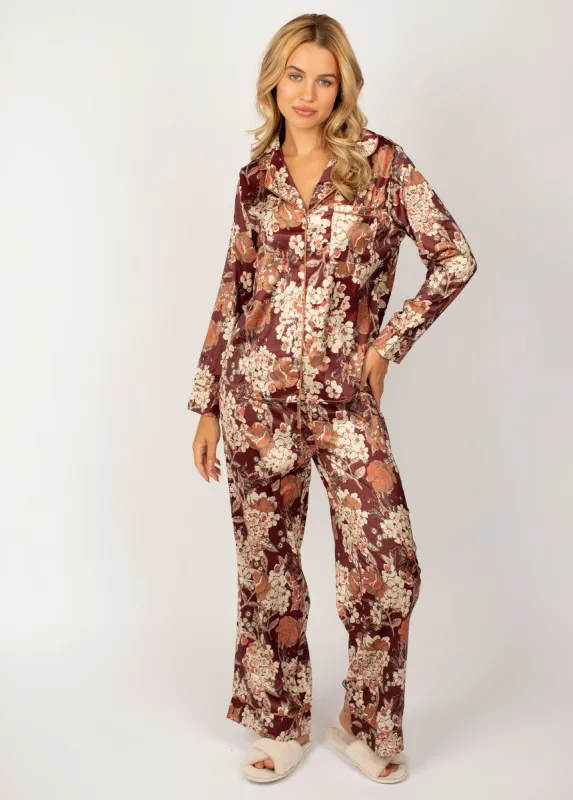 Women's Lyana PJ Set in Currant Floral sold by Joyfolie