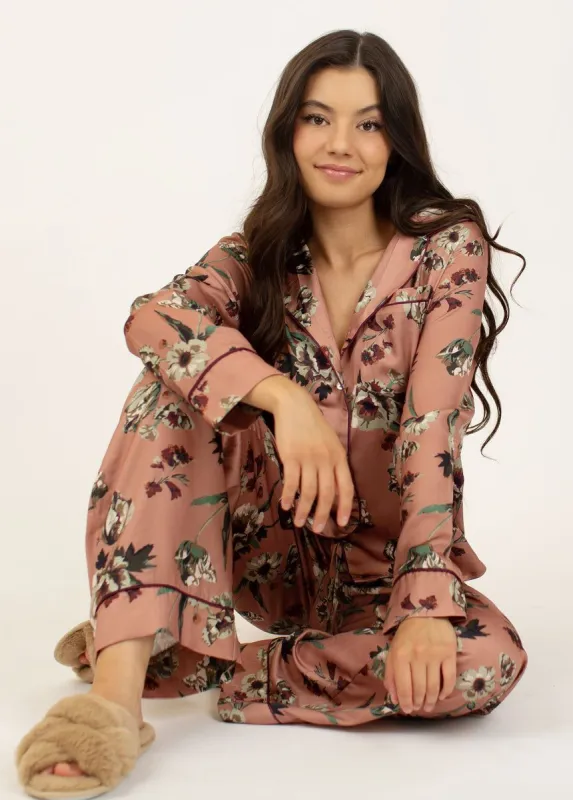 Women's Lyana Sleep Set in Pink Floral sold by Joyfolie