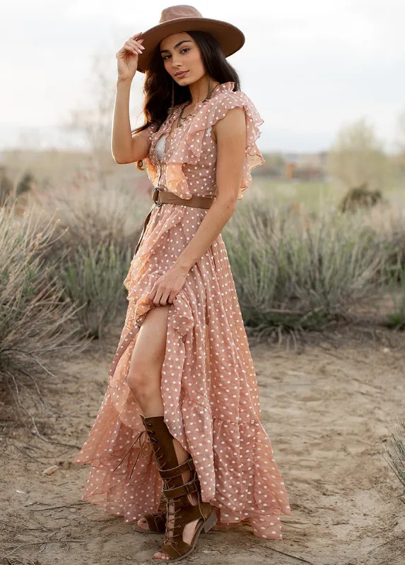 Cass Dress in Warm Sand sold by Joyfolie