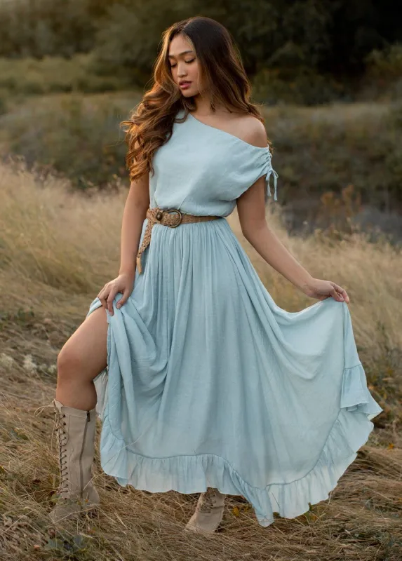 Gia Dress in Sky Blue sold by Joyfolie