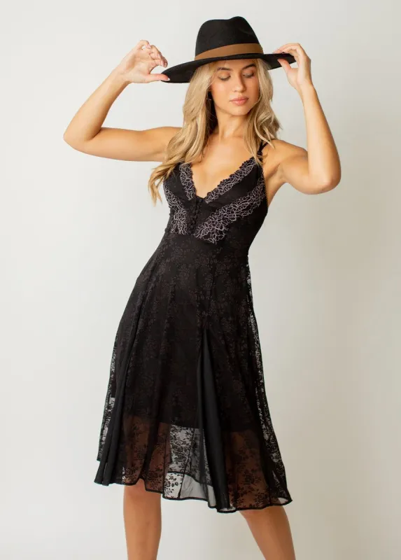 Serendipity Dress in Black Oat sold by Joyfolie