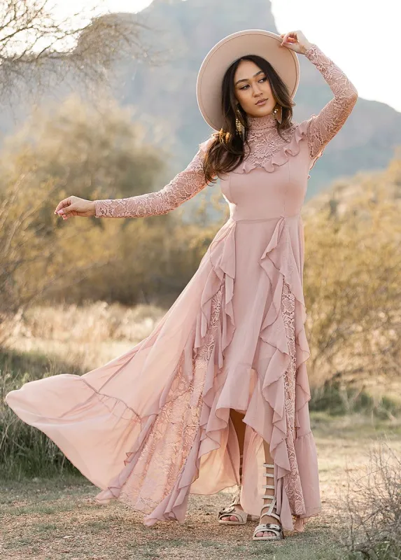 Sveta Maxi Dress in Nude Pink sold by Joyfolie