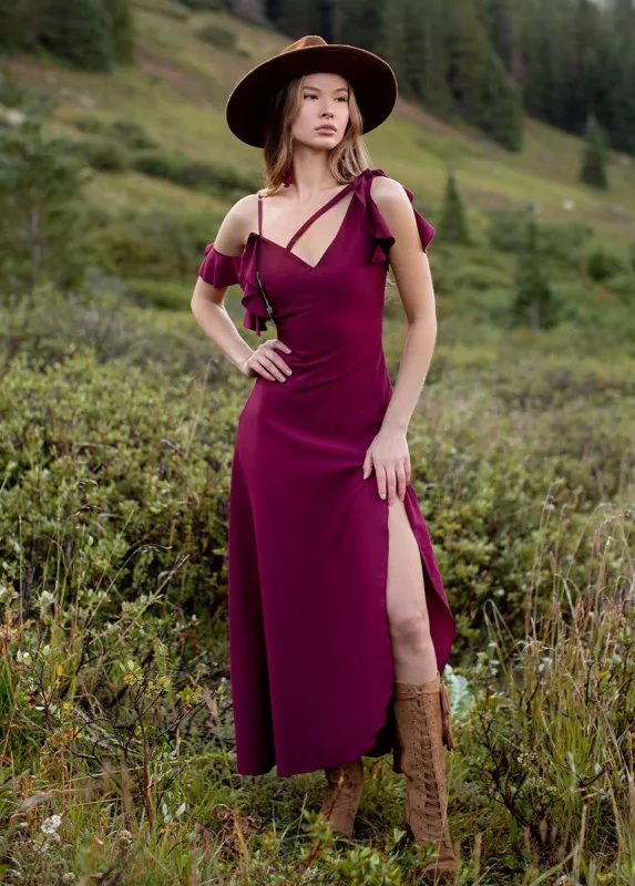 Bianka Dress in Rosewood sold by Joyfolie