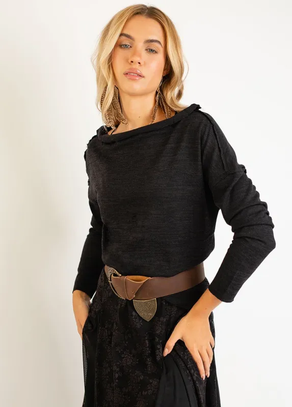 Laverne Top in Black sold by Joyfolie