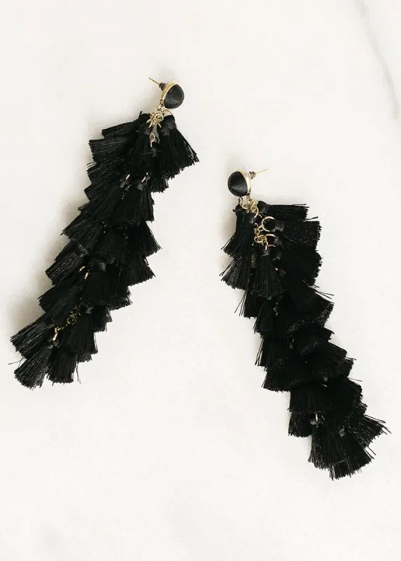 Barcelona Earrings in Black sold by Joyfolie