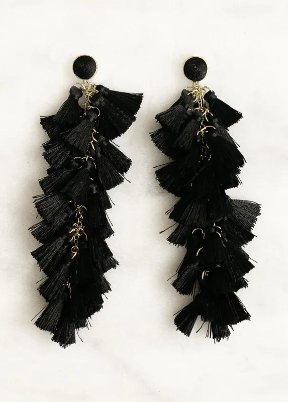 Ibiza Earrings in Black sold by Joyfolie