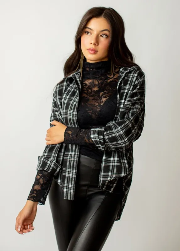 Marika Top in Black Plaid sold by Joyfolie