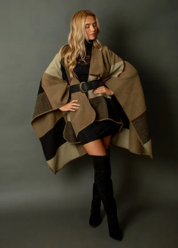 Navina Poncho in Neutral Multi sold by Joyfolie
