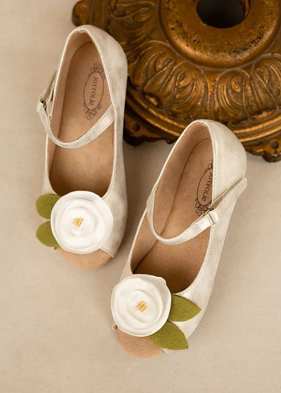 Charlotte Flower Girl Flat in Ivory sold by Joyfolie