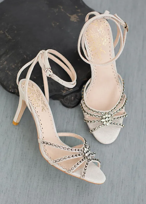 Mahina Leather Heel in Silver sold by Joyfolie