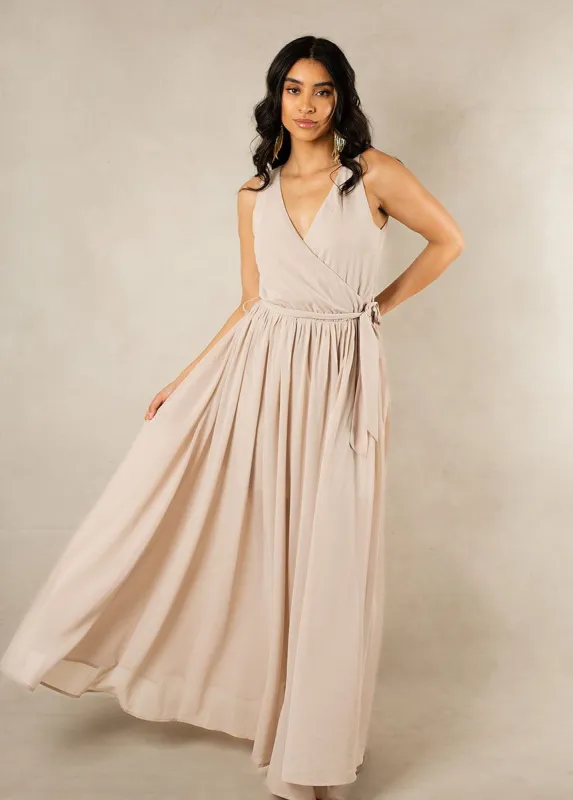 Miriam Bridesmaid Dress in Sand sold by Joyfolie