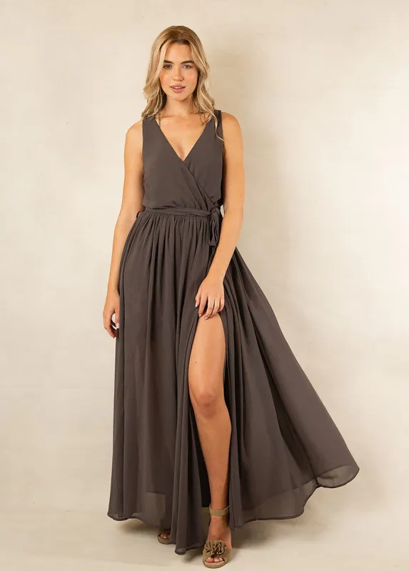 Miriam Bridesmaid Dress in Charcoal sold by Joyfolie