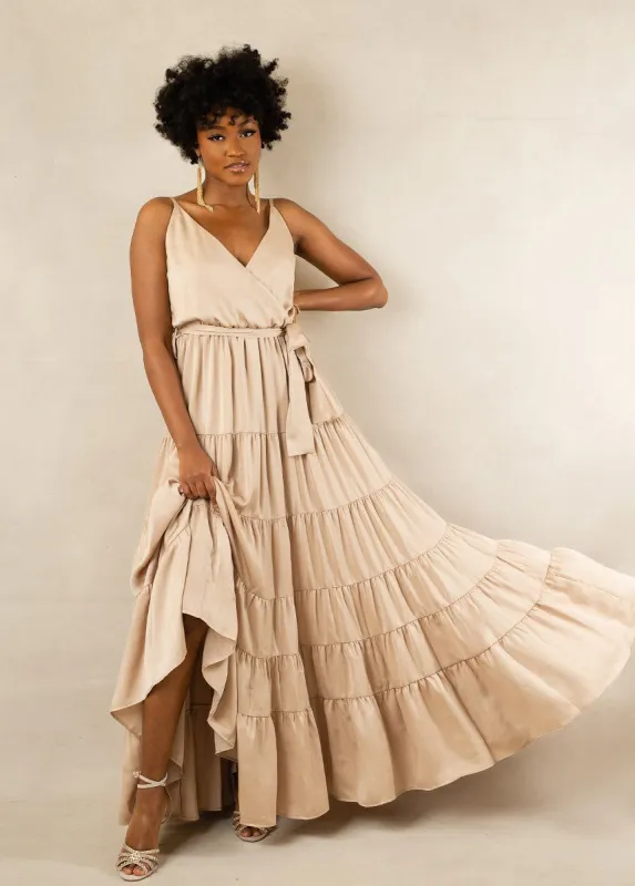 Zayla Bridesmaid Dress in Champagne sold by Joyfolie