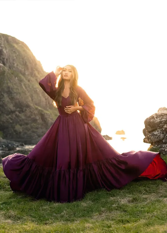 Lorna Impact Dress in Plum sold by Joyfolie