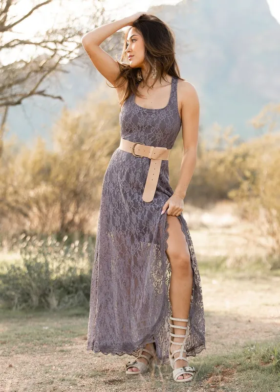Camila Dress in Slate Blue sold by Joyfolie