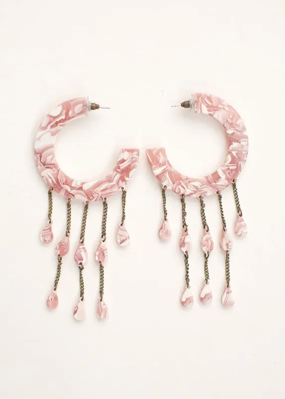 Vickey Earrings in Pink Marble sold by Joyfolie