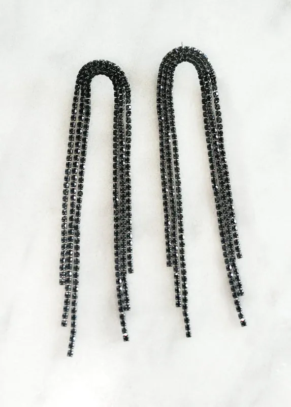Calliope Earrings in Black sold by Joyfolie
