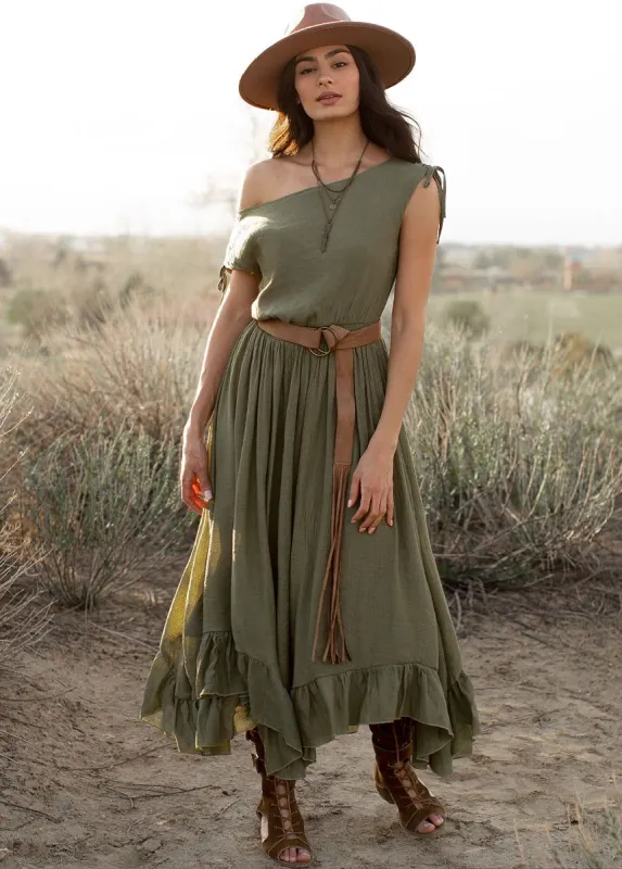 Gia Dress in Olive sold by Joyfolie