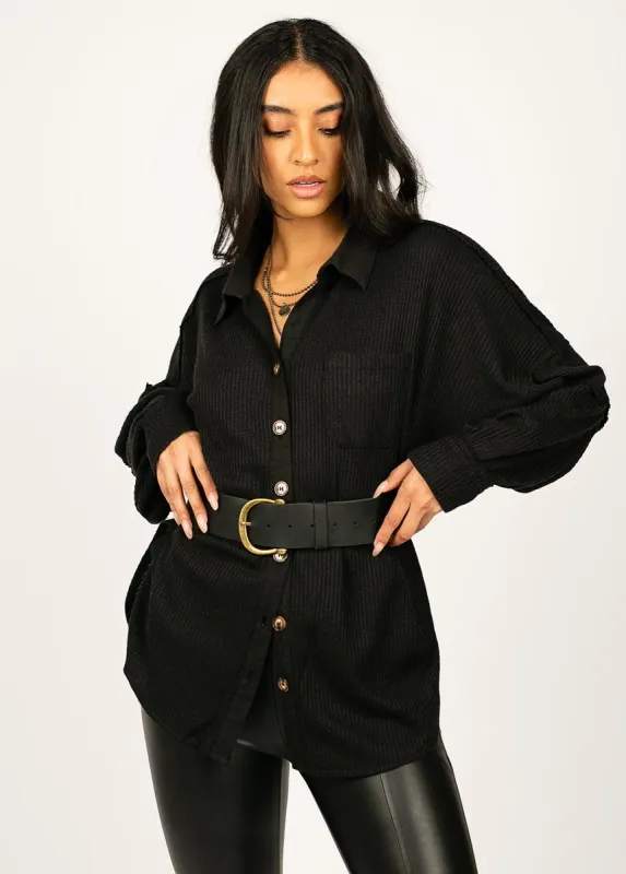 Zosi Leather Belt in Black sold by Joyfolie