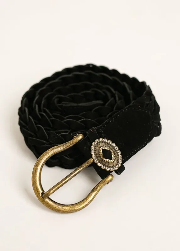 Winslow Leather Belt in Black sold by Joyfolie