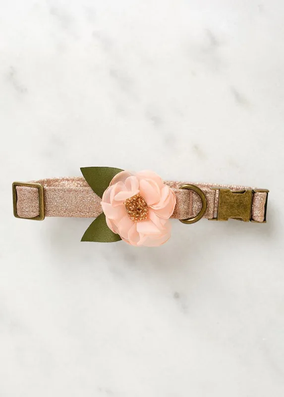 Missy Pet Collar in Rose Gold Glitter sold by Joyfolie