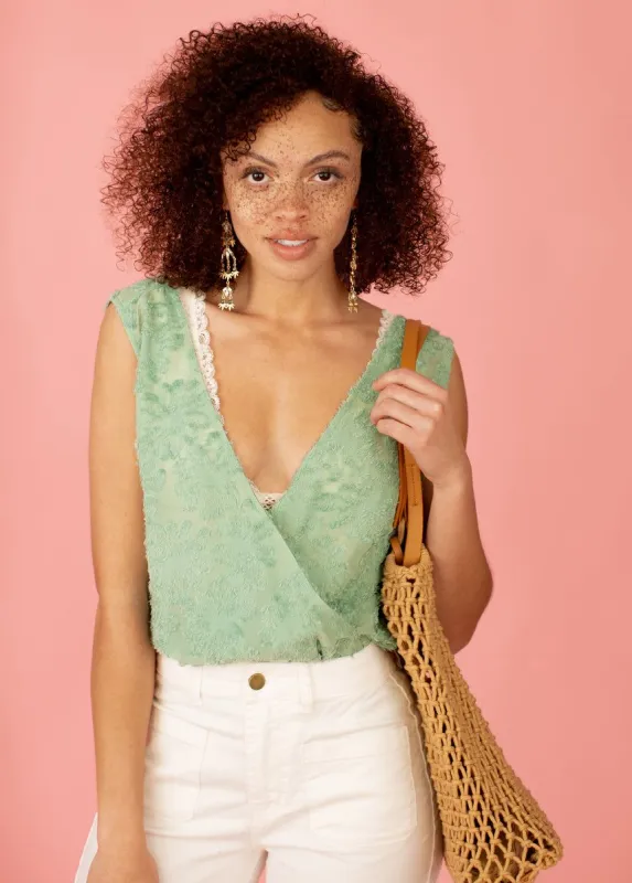 Floraine Bodysuit in Matcha sold by Joyfolie