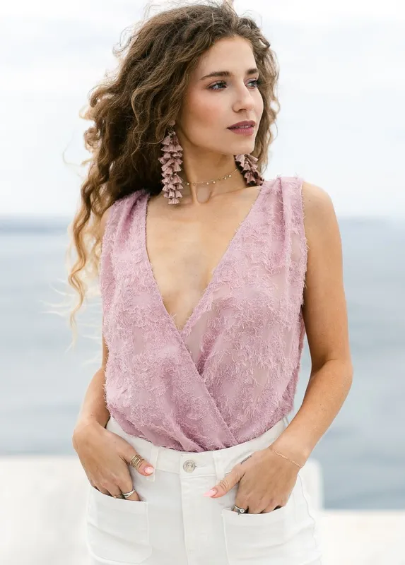 Floraine Bodysuit in Mauve sold by Joyfolie