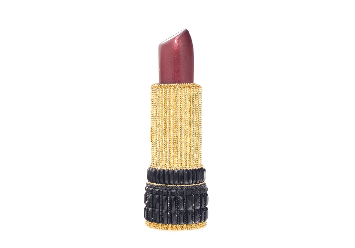 Lipstick Burgundy Glitter sold by Judith Leiber