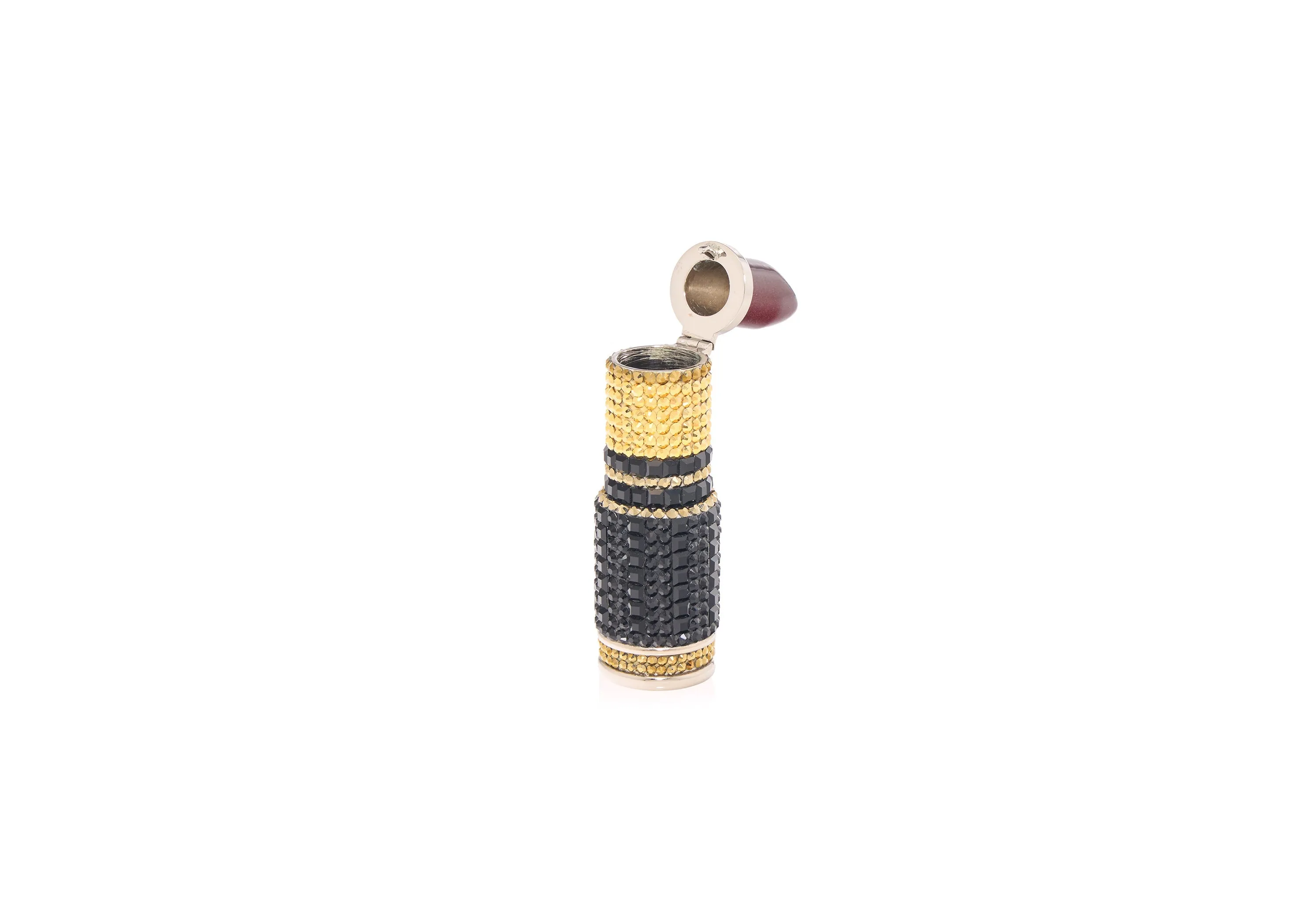 Lipstick Burgundy Glitter Pillbox sold by Judith Leiber product image thumbnail 3