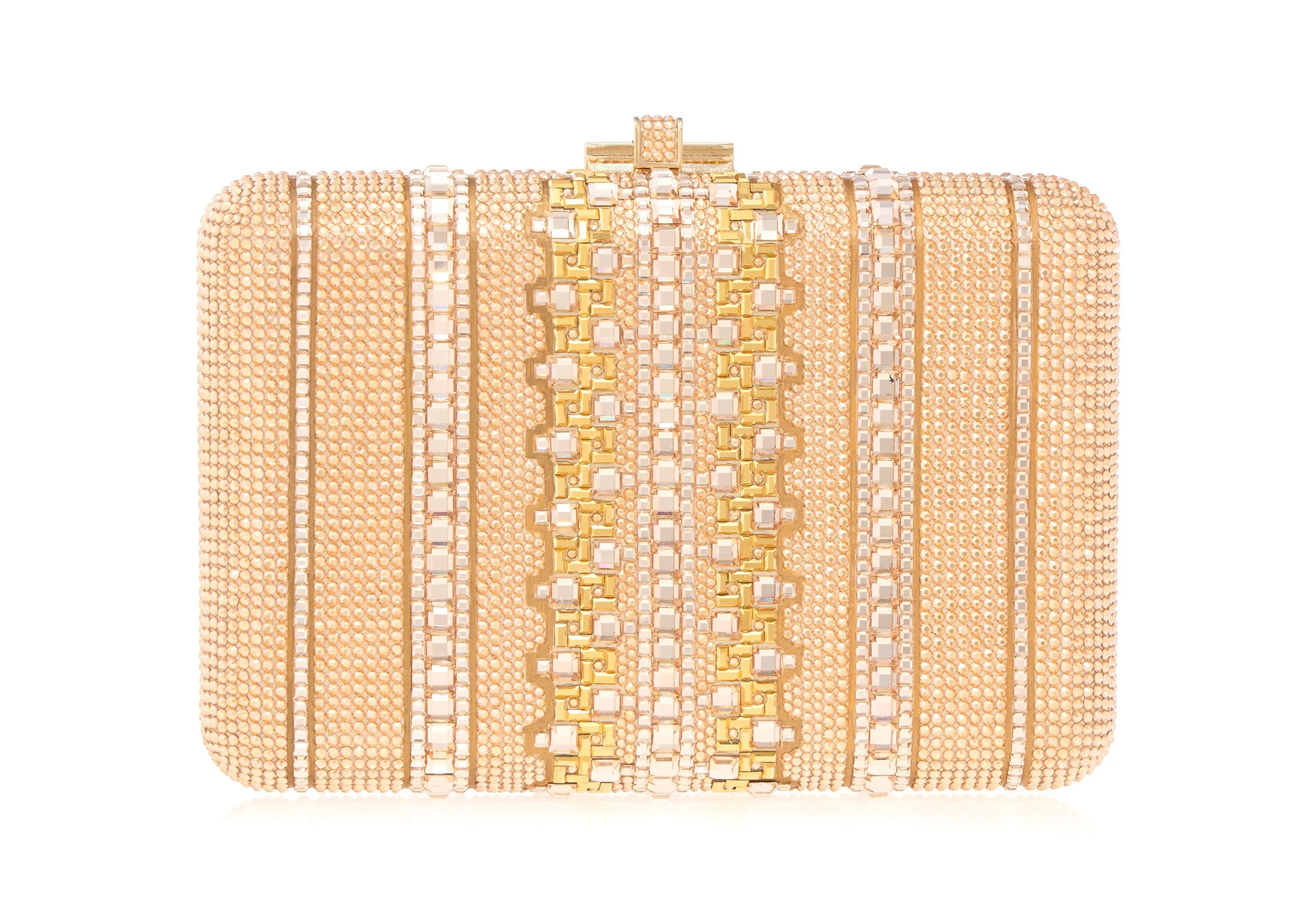 Slim Slide Crystal Lattice Champagne sold by Judith Leiber