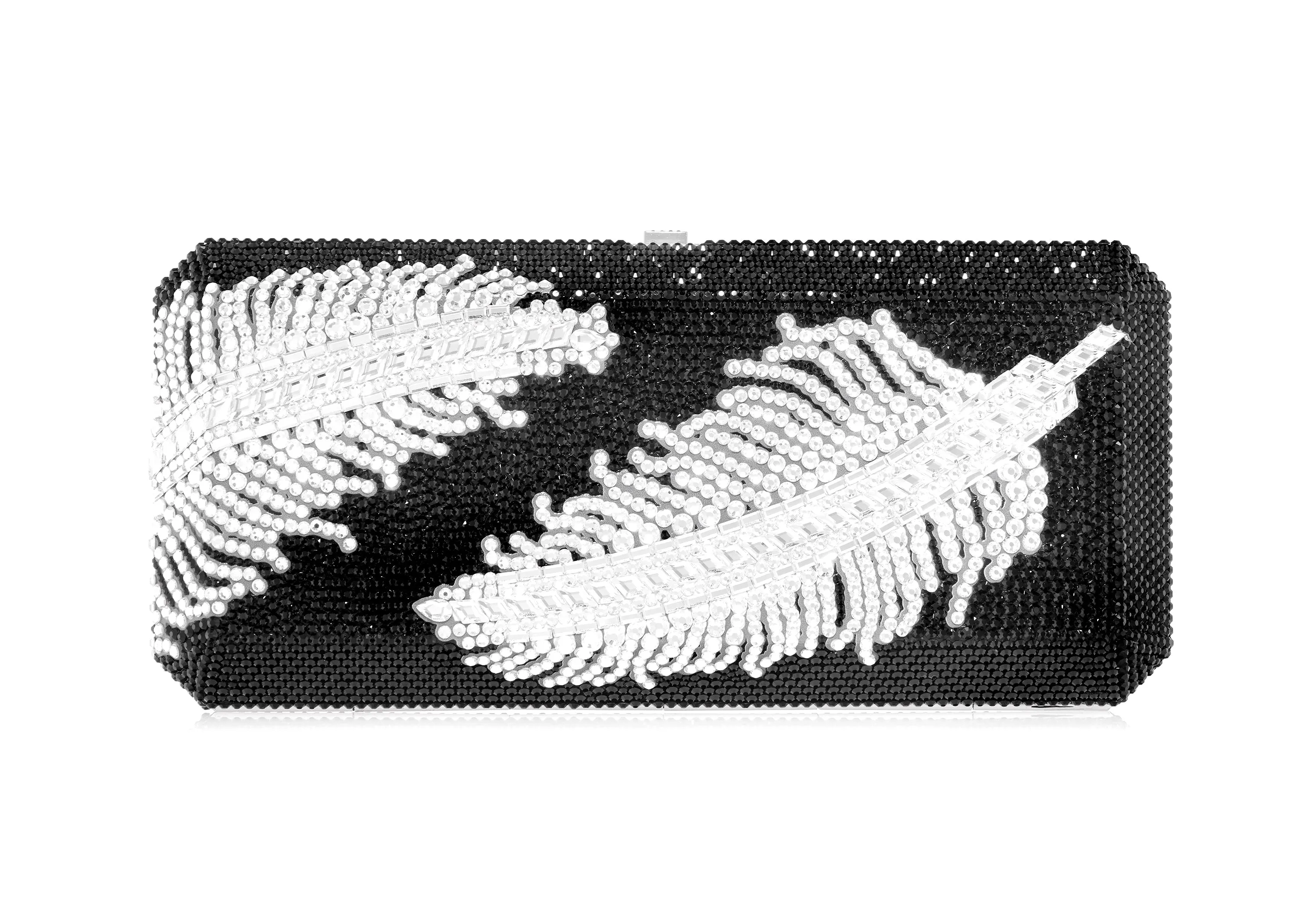 Slim Rectangle Jeweled Plume Bag sold by Judith Leiber