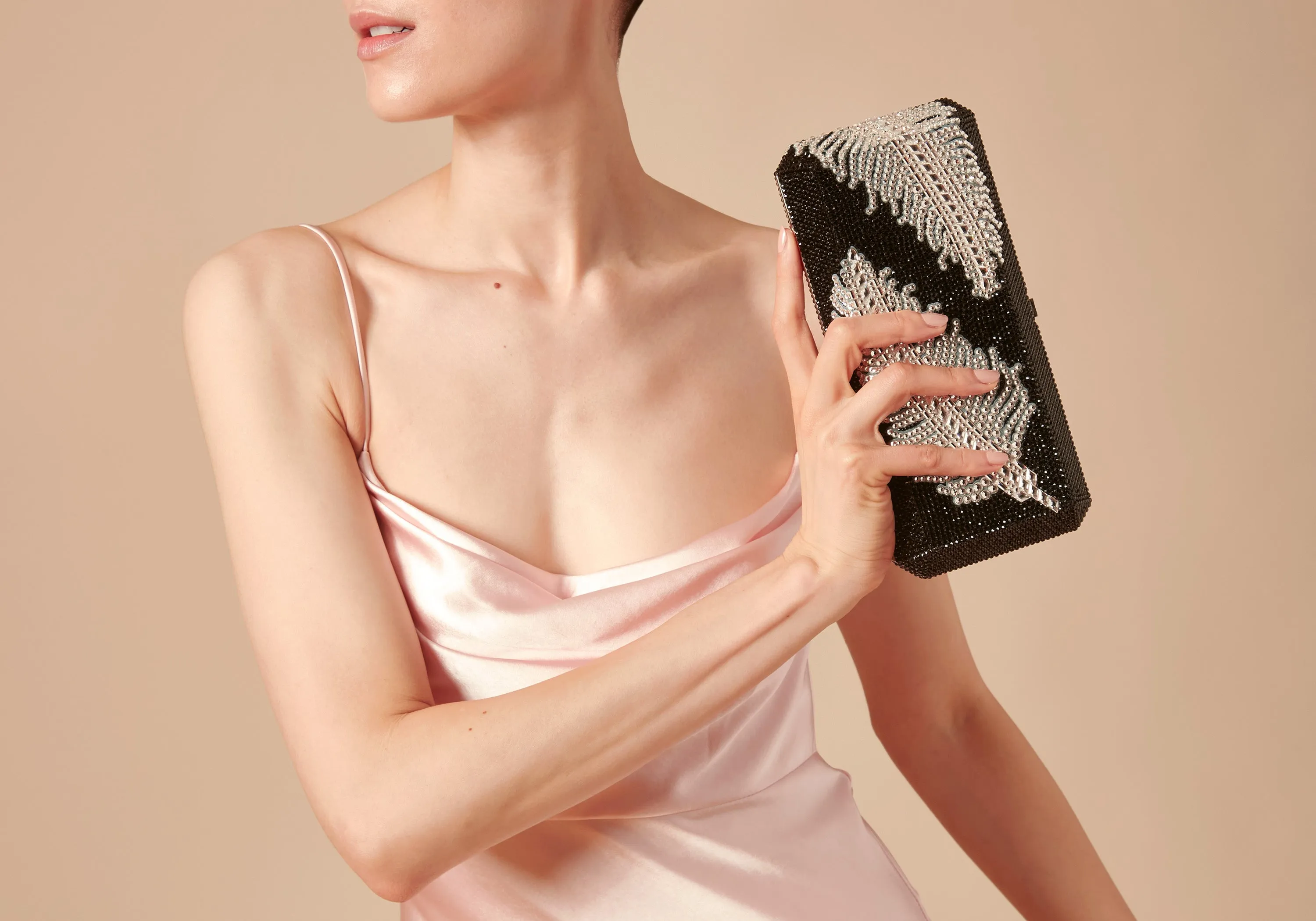 Slim Rectangle Jeweled Plume Bag sold by Judith Leiber product image thumbnail 2