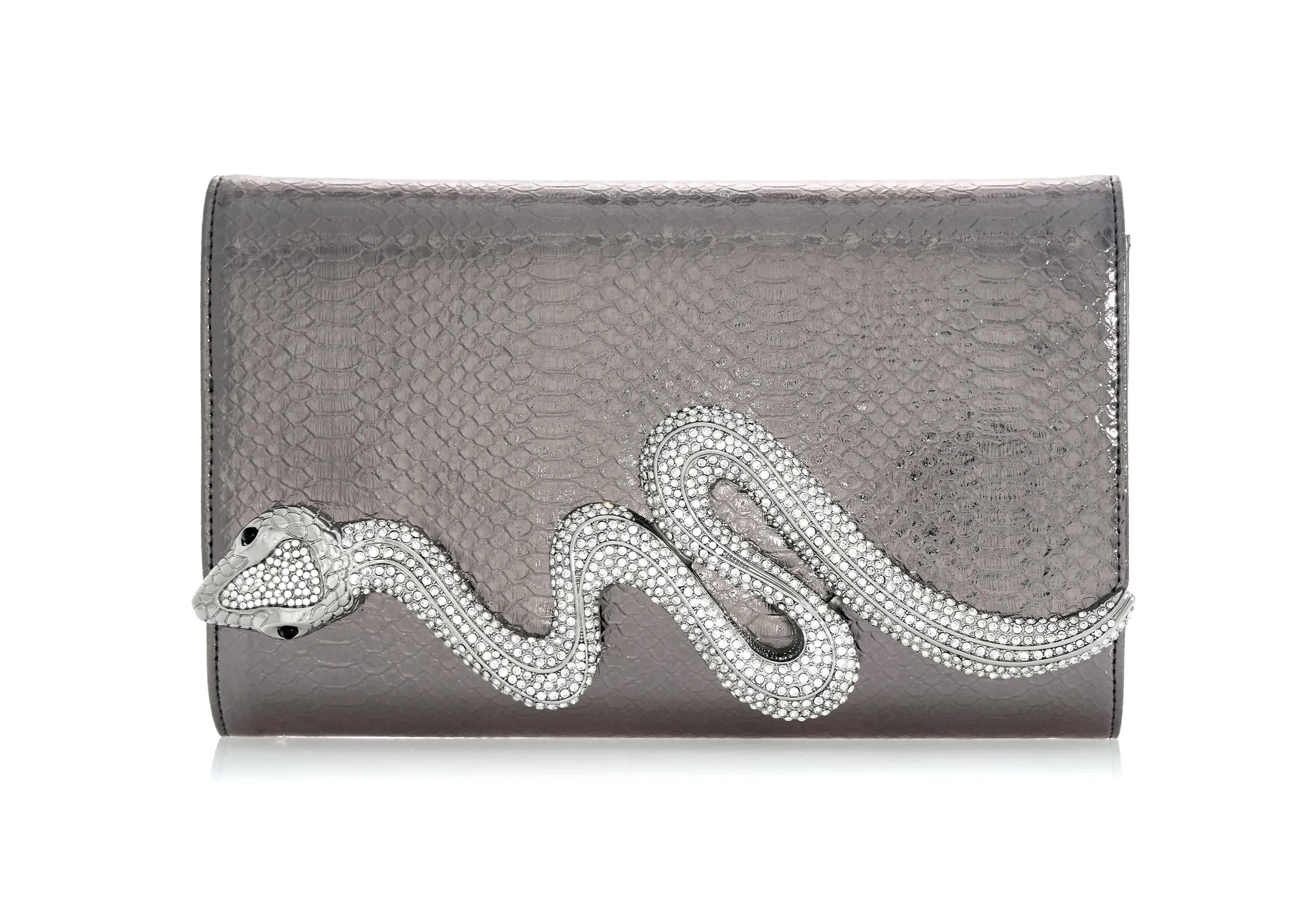 Serpent Fizzoni Vegan Leather Gunmetal sold by Judith Leiber