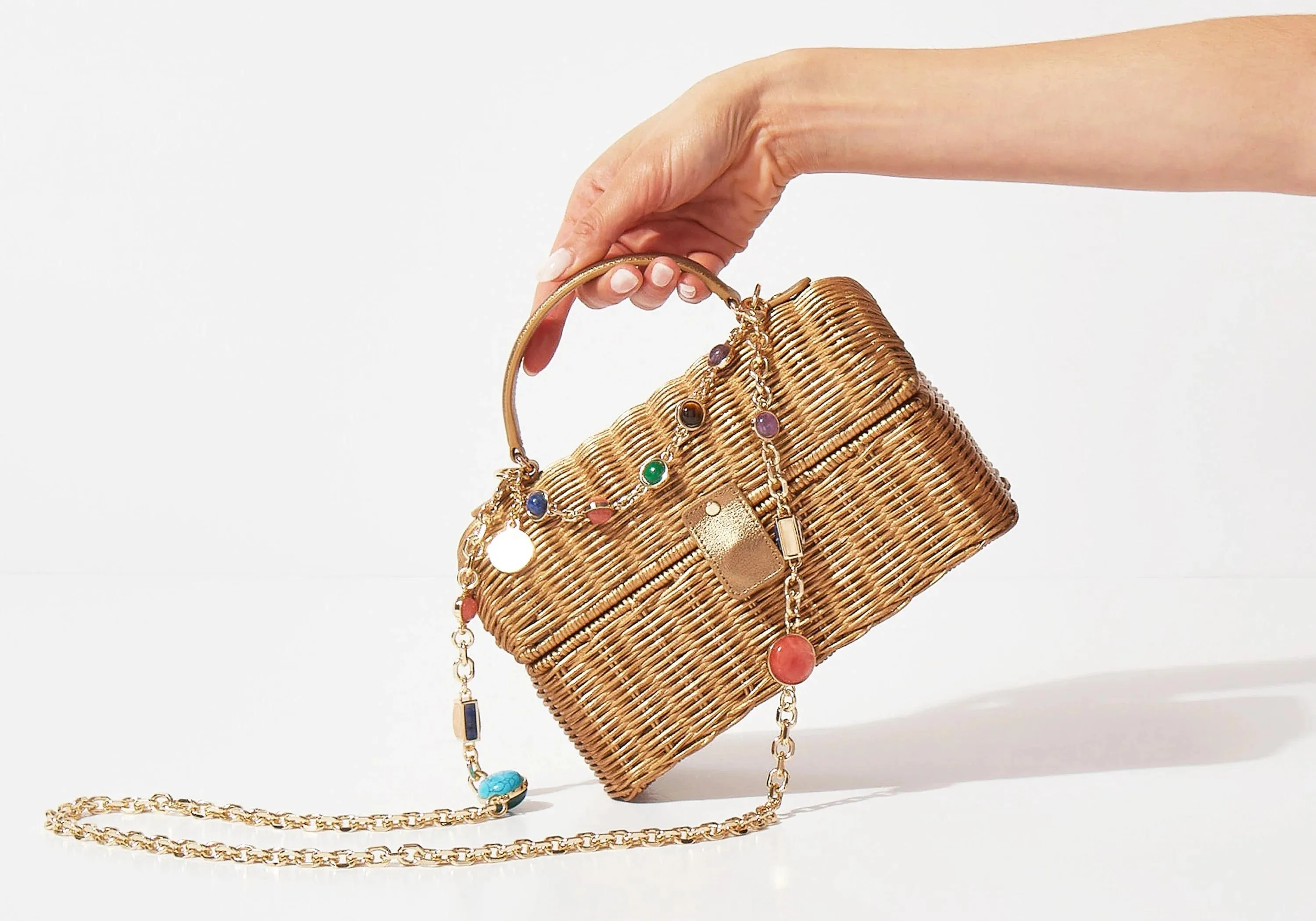 Isla Wicker Basket Champagne sold by Judith Leiber product image thumbnail 2