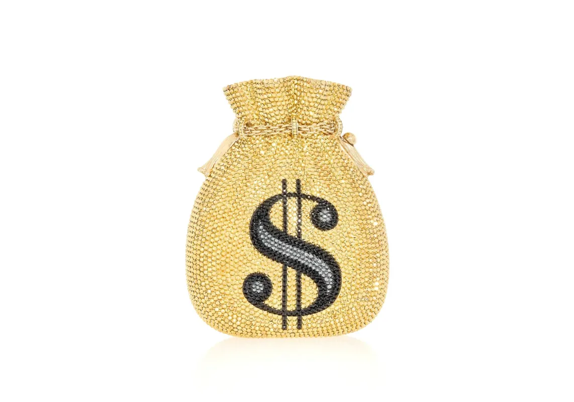 Money Bags Pouch Gold sold by Judith Leiber