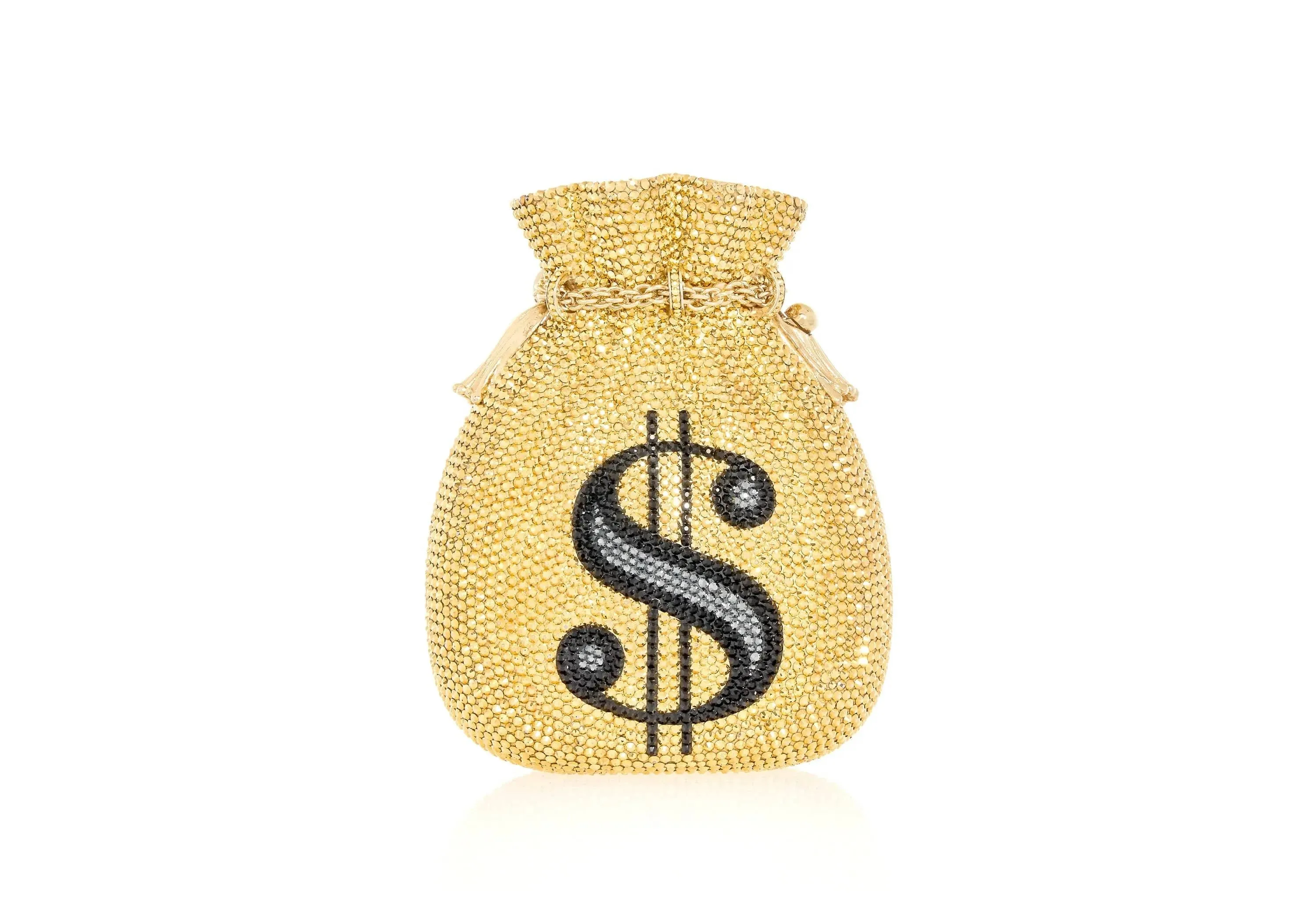 Money Bags Pouch Gold sold by Judith Leiber
